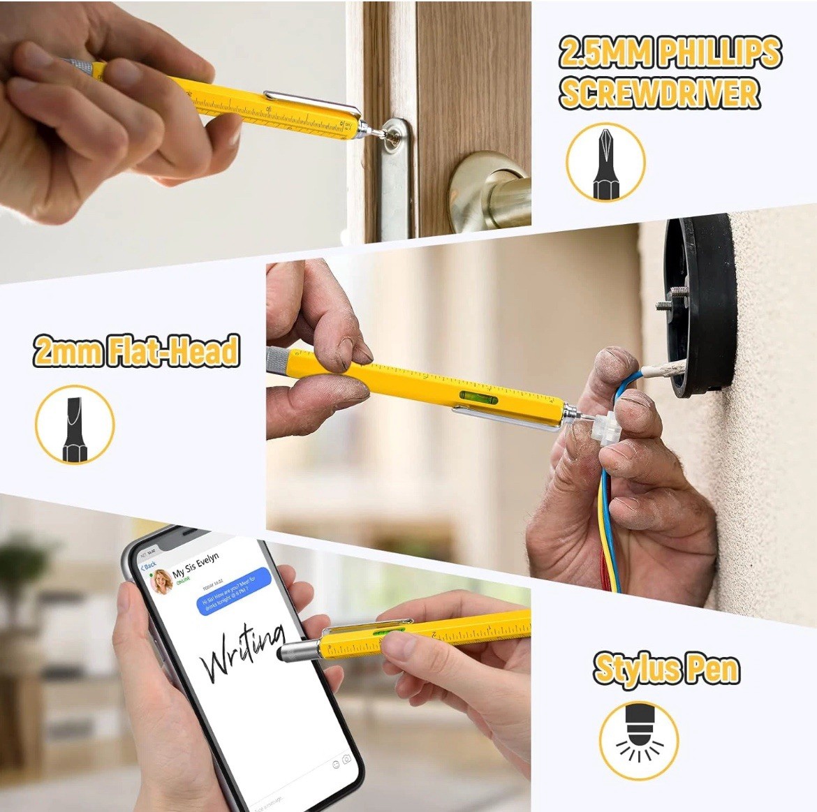 Set of 2 – Gift Multitool Pen 6 in 1,