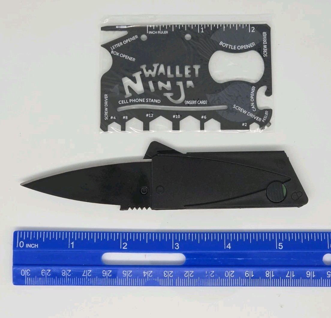 Wallet Ninja 18-in-1 Credit Card Multi-tool, EDC Card Knife & Carabiner