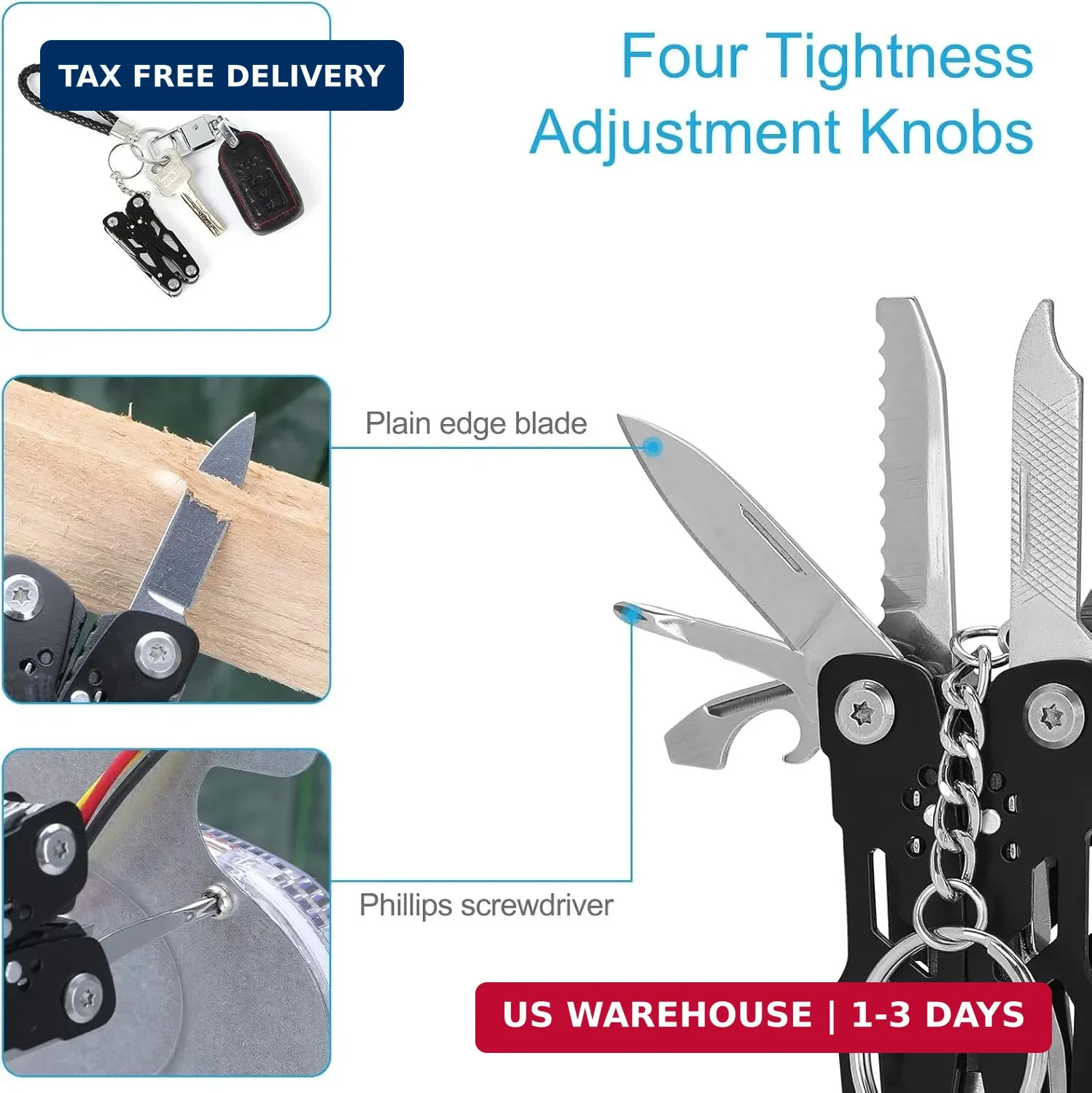 2PCS Bovgero Mini Multitool Pliers 15 in 1, Handmade Multi Tool Plier, Premium K