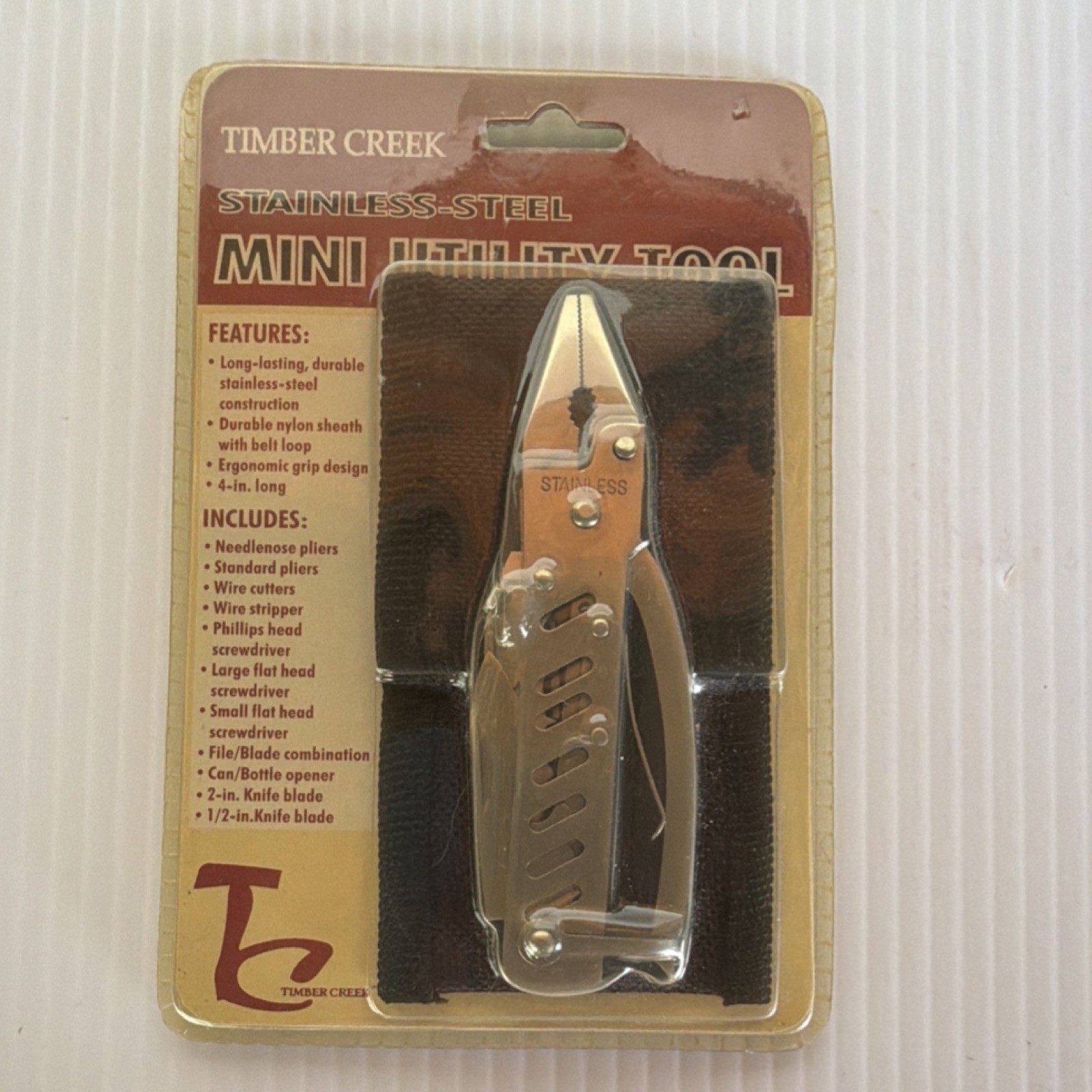 Timber Creek Mini Utility Tool Multi-Tool 11-in-1 Stainless 2in Serrated