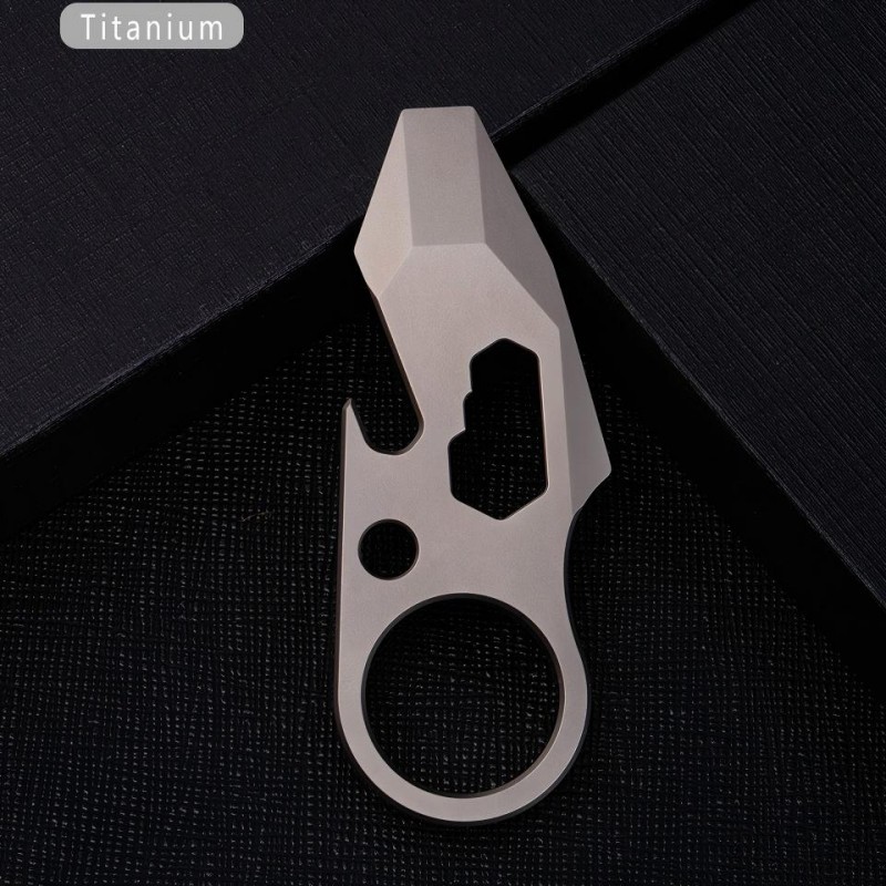 Titanium Pry Bar Crowbar Bottle Opener EDC Outdoor Pocket Multi Tools Keychain