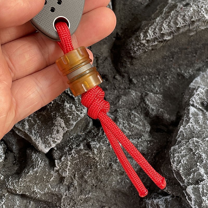 PEI + Titanium Alloy Parachute Cord Lanyard Bead Keychain Necklace Trim EDC DIY