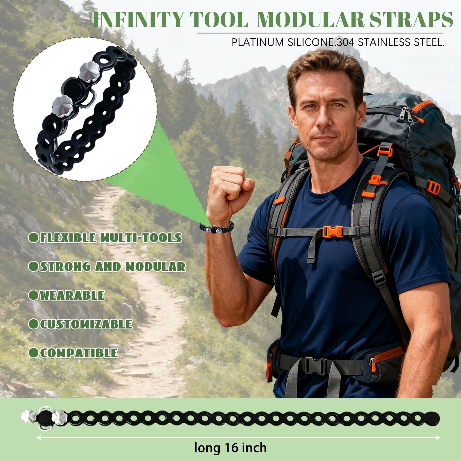 4-Pack Modular Gear Straps,Flexible Multi-Tool & Wearable Gadget for Outdoor …