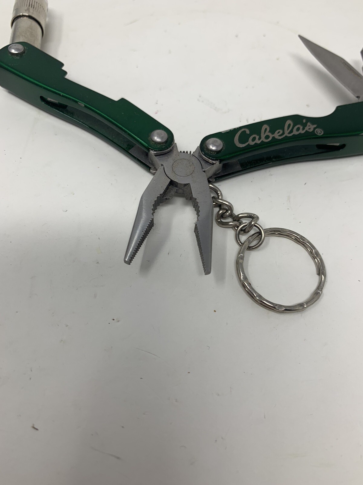 Cabela’s Mini Multi-Tool with LED Light & Case – Knife Pliers Screw Driver Saw