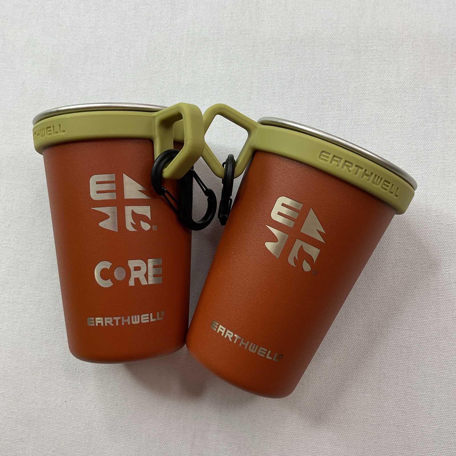 Earthwell Camp Cup 16oz Stainless Camping Sierra Red Music Festival Lot Of 2