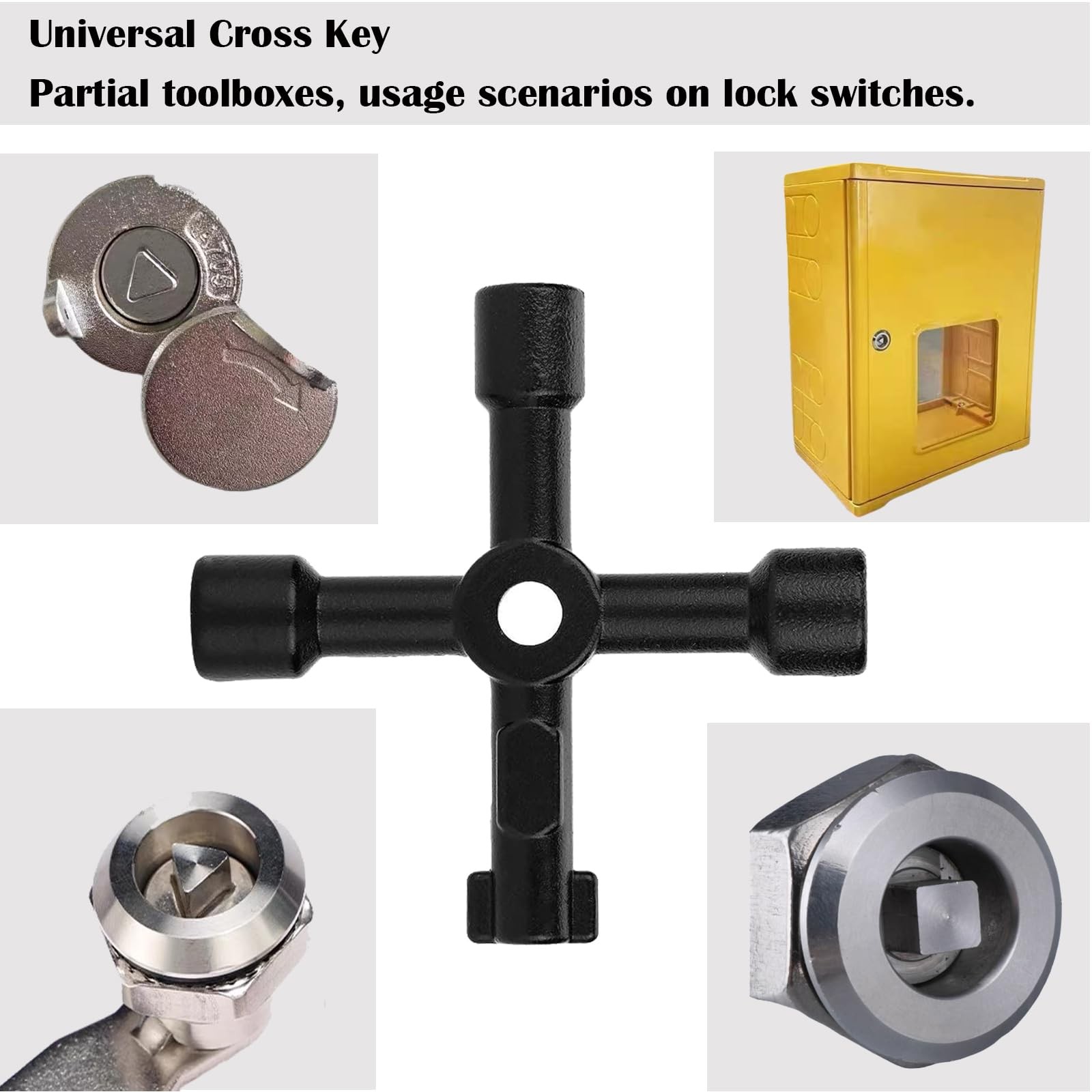 2 PCS 4 Way Cross Key, Zinc Alloy Multifunction Radiator Key Opening Cross Ke…