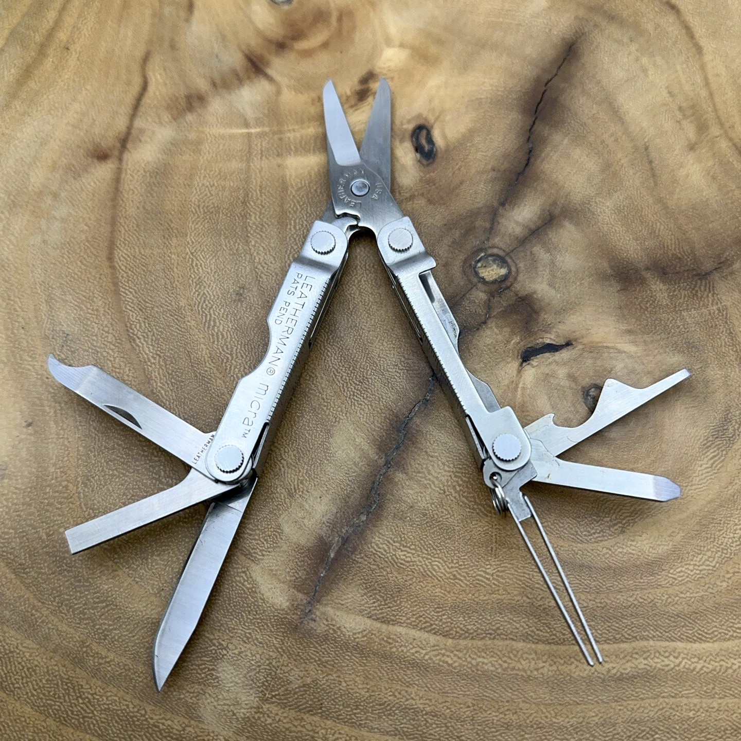 1 Leatherman Micra Stainless Mini Multitool Knife, Stainless Dated 08/99 *READ*