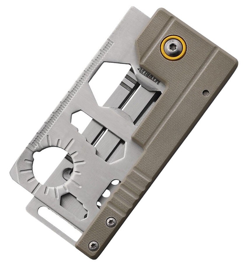 Marbles Multi Function Folder Tan Several Integrated Tools Ruler Money Clip