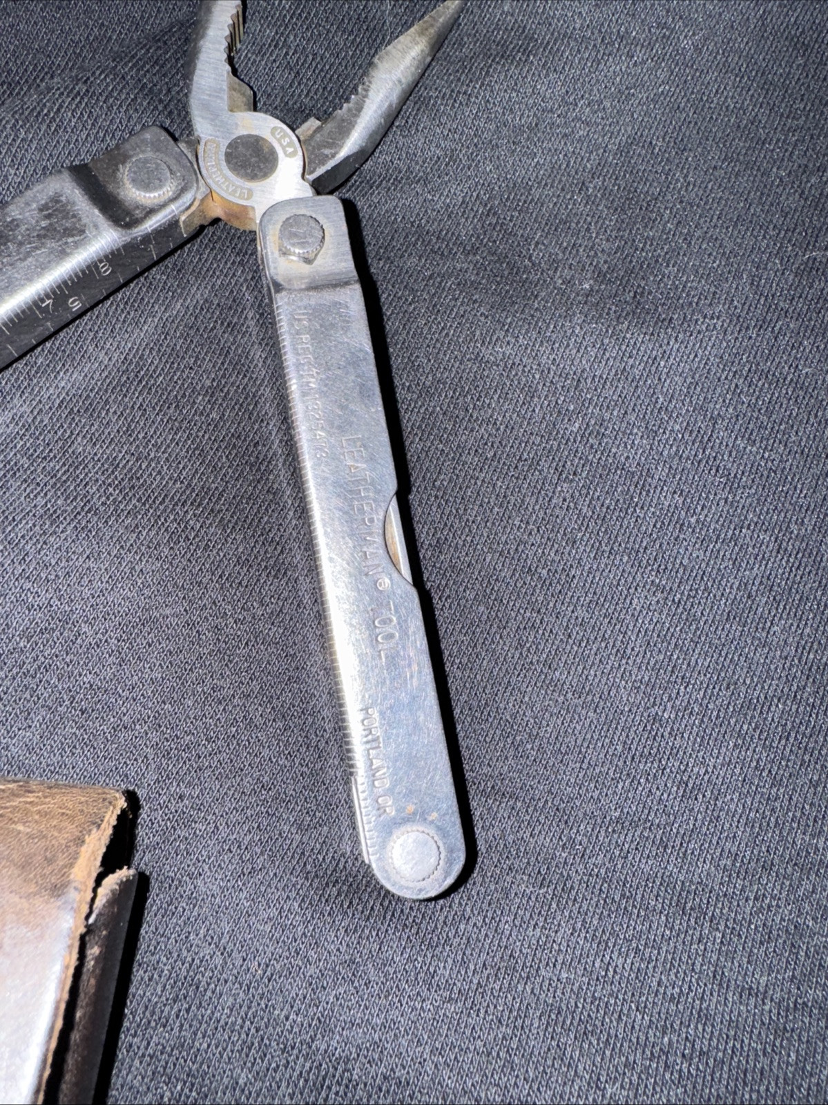 Vintage Original Leatherman Multi Tool TM 1325473 Portland OR w/Leather Sheath