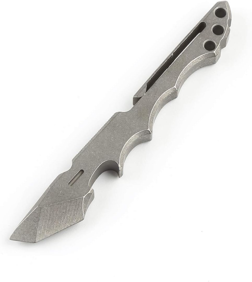 Titanium Pry Bar EDC Multi Tool with Bottle Opener Box Opener Clip Function (…