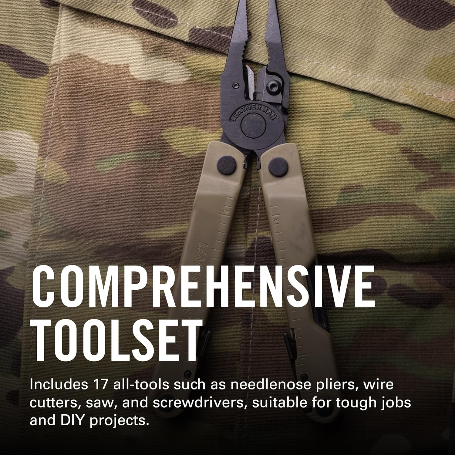 LEATHERMAN,Rebar Multitool w/Premium Replaceable Wire Cutters and Saw,Coyote Tan