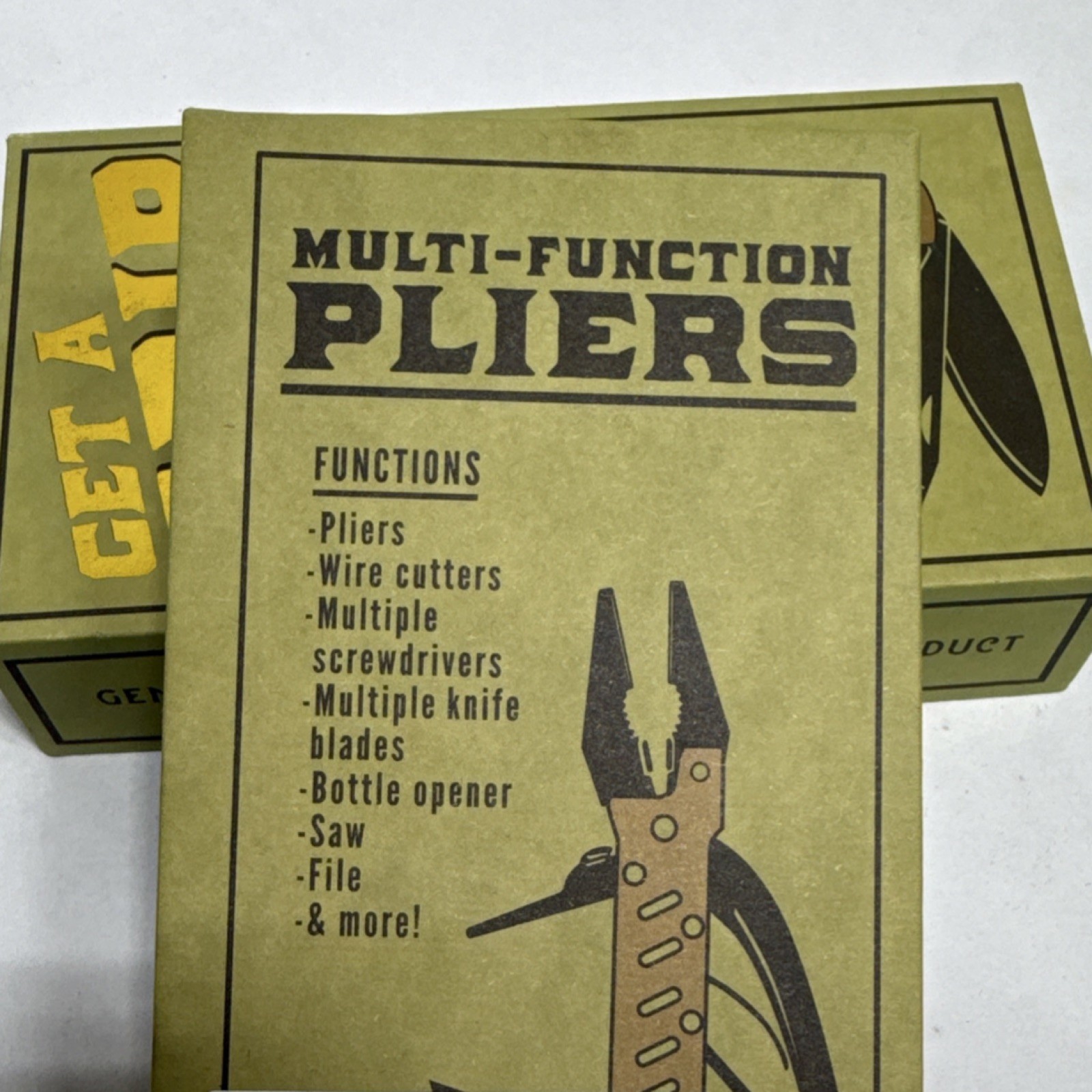 Trixie Get A Grip Multi-Tool Pliers Gold Black Stainless Steel Knife Screwdriver