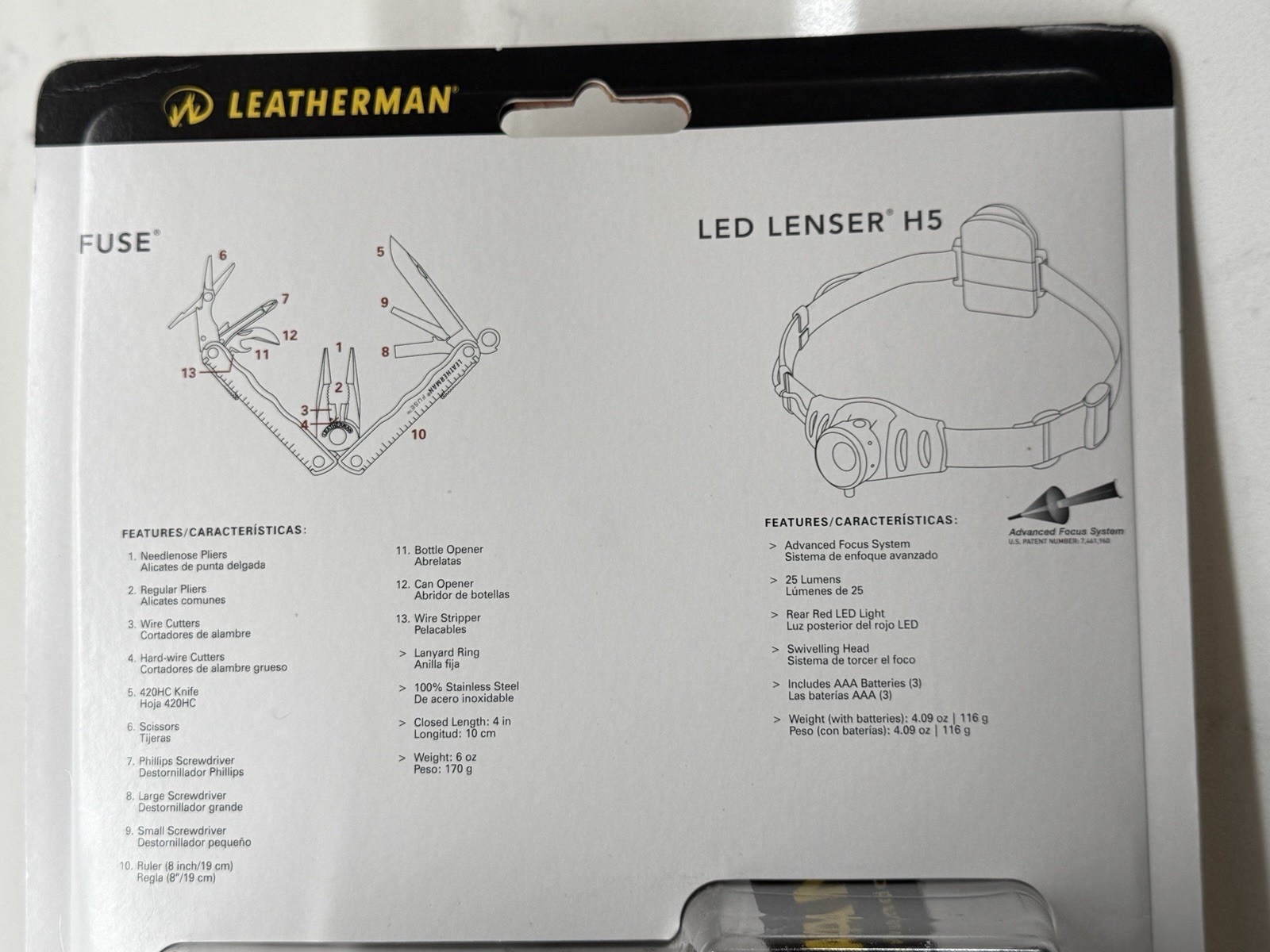 Leatherman Fuse Orange multi tool & Led Lenser Headlight