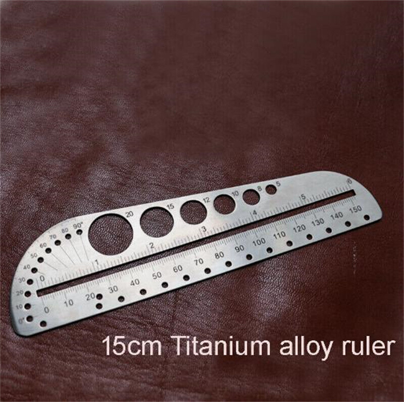 EDC Titanium Alloy Ruler 15CM/ 6 Inch Portable Scale Protractor TC4 Multi Tool
