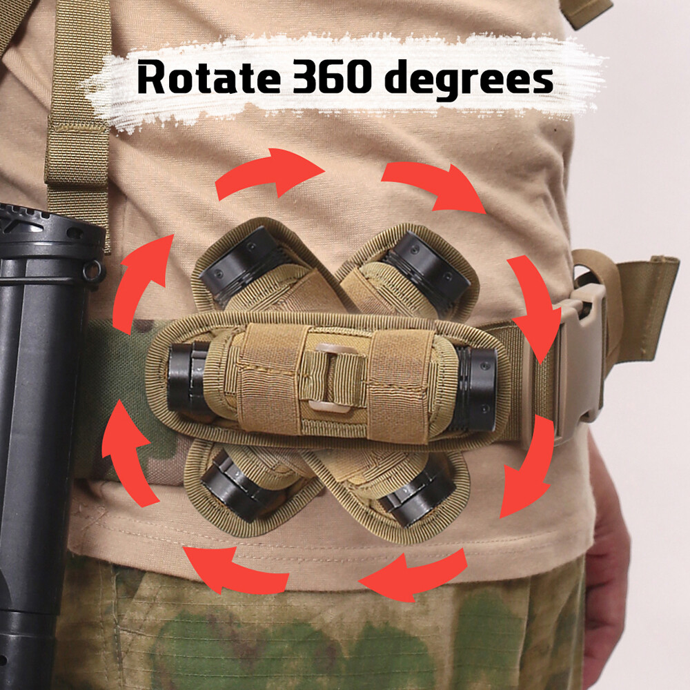 360° Rotatable Multifunctional Flashlight Case Universal Outdoor Pouch
