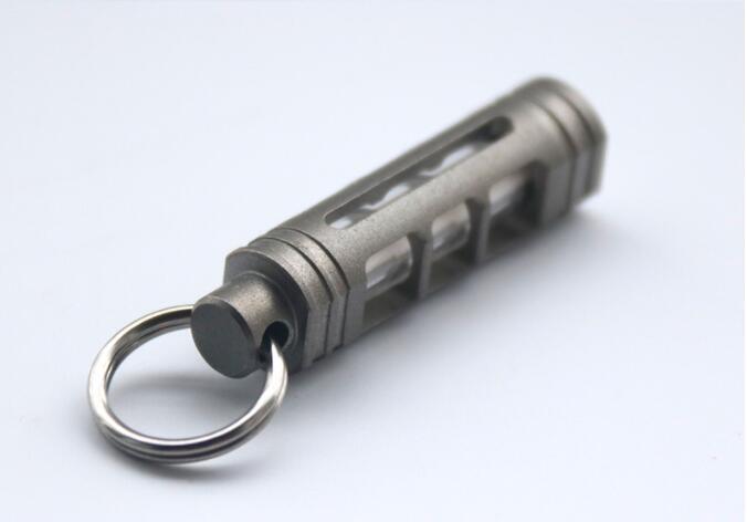 Titanium luminous Tube Pendants Paracord Beads Key Ring Necklace Pendants