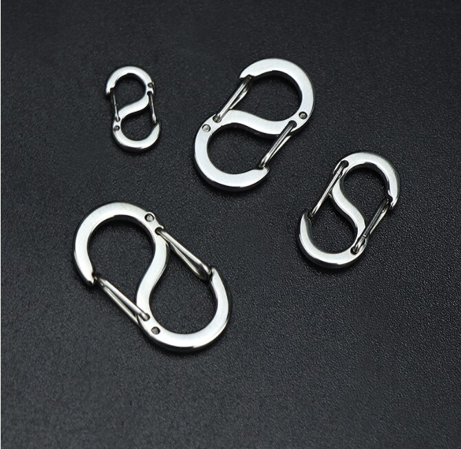 Titanium Alloy Hanging Buckle EDC 8-shape S-shape Hook Clasp For Keychain Ring