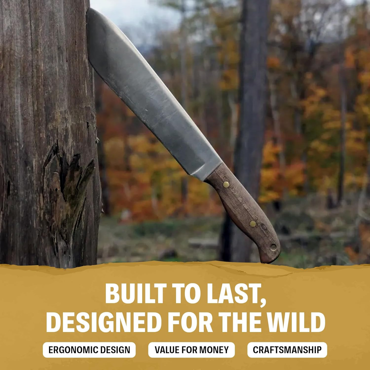 Tool & Knife Ironpath Machete Knife – 1075 High Carbon Steel – Walnut Handle – W