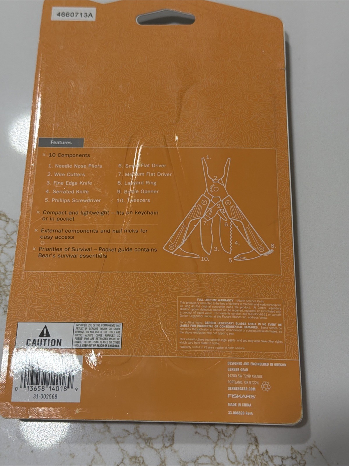 Gerber Bear Grylls Mini Survival Tool Multi-Tool 10 Components NEW Sealed