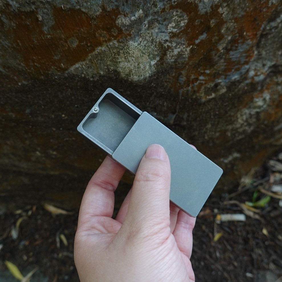 TC4 Titanium Alloy Storage Box Miniature titanium alloy Flashlight Survival Tool