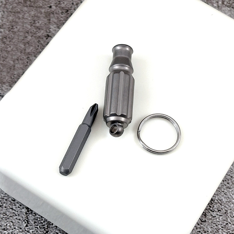 Mini Pocket Titanium S2 steel Screwdriver Portable Outdoor Keychain EDC Gadget