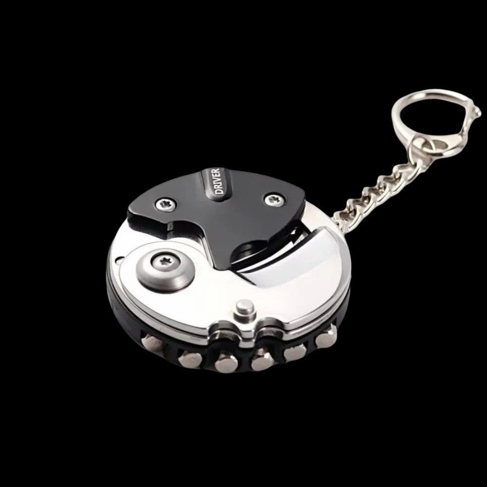 Multifunction Keychain Screwdriver Hex Coin Folding EDC Tool Mini Knife