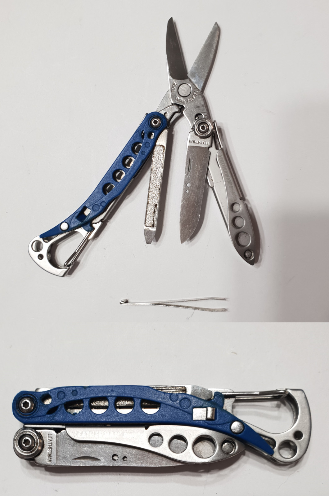 🔥🔥 Leatherman Style CS Retired Used Multi Tool Collectable Keychain Rare Blue