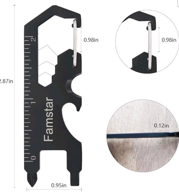 Keychain Multi-Tool 3Pack Metal Pocket Tool Portable No Rust Wrench Opener