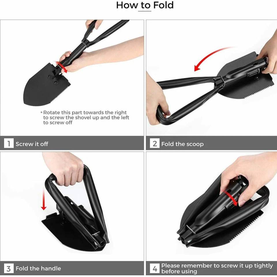 Folding Survival Shovel Outdoor Garden Camping Tool Hiking Spade Foldable AU