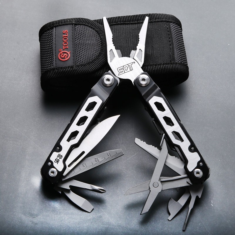 Folding Multitool Pliers with Blade Stainless EDC Pocket Utility Tool