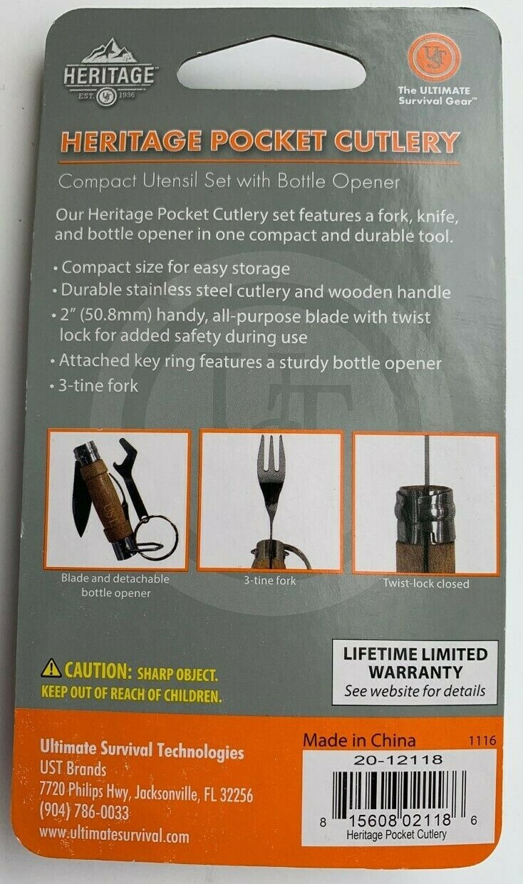 UST Heritage Pocket Cutlery Tool Compact Handy Knife Bottle Opener With Keychain