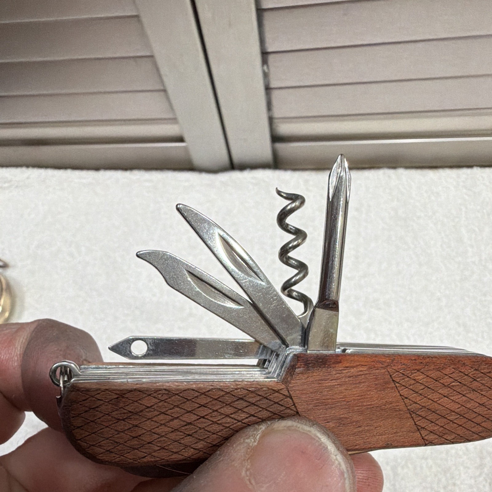Winchester 11-in-1 Stainless Multi-Tool Pocket Knife Wood Handle Saw Scissors