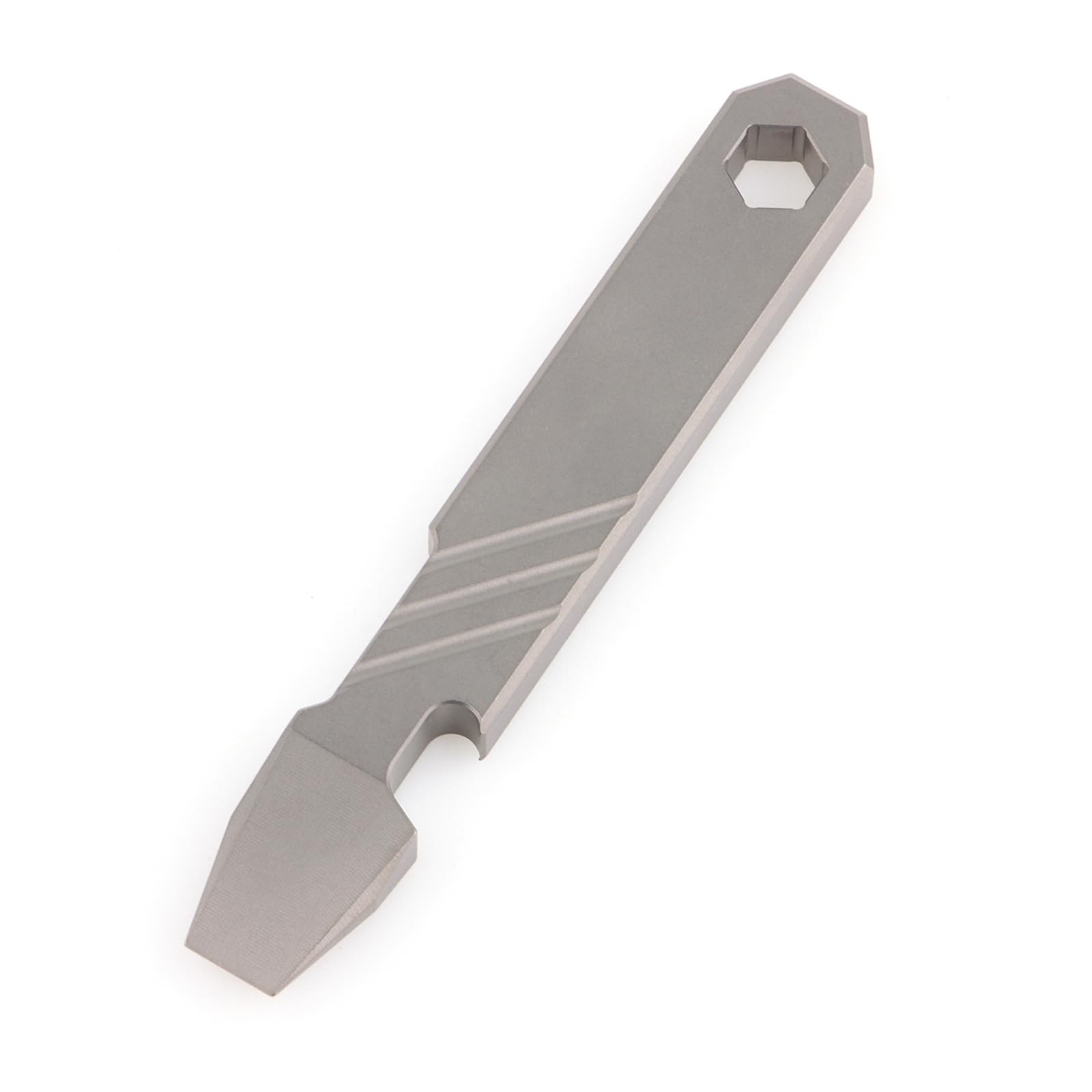 Titanium Pry Bar Bottle Opener Multi Tool 3.9″ Crowbar Wrench Lanyard Hole Mu…