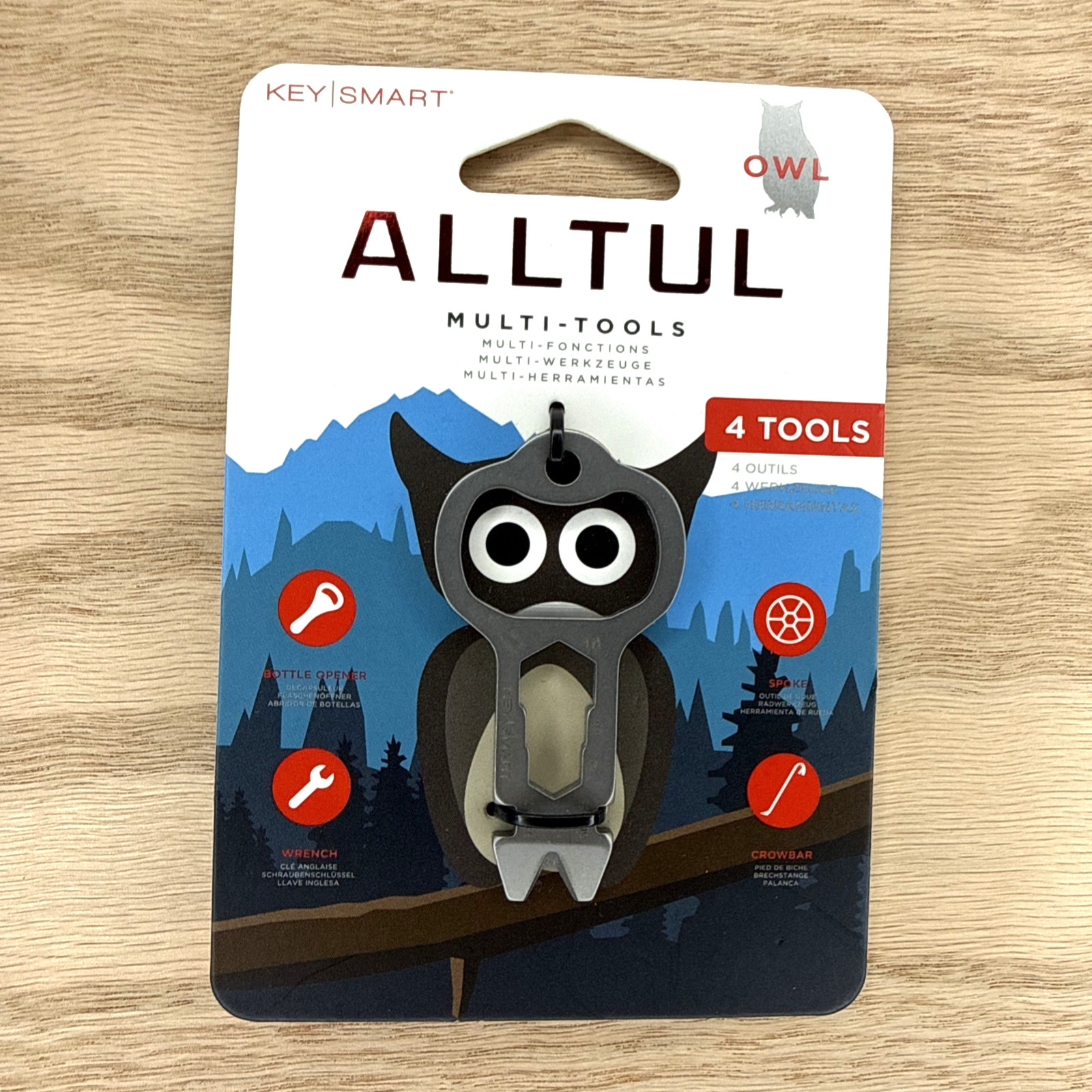 KeySmart AllTul Owl Multi-tool for Keyring or Wallet – Stainless Steel (NEW)