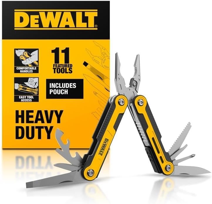 DEWALT 11-in-1 Multitool with Sheath Folding Pocket Tool with Knife, Pliers,
