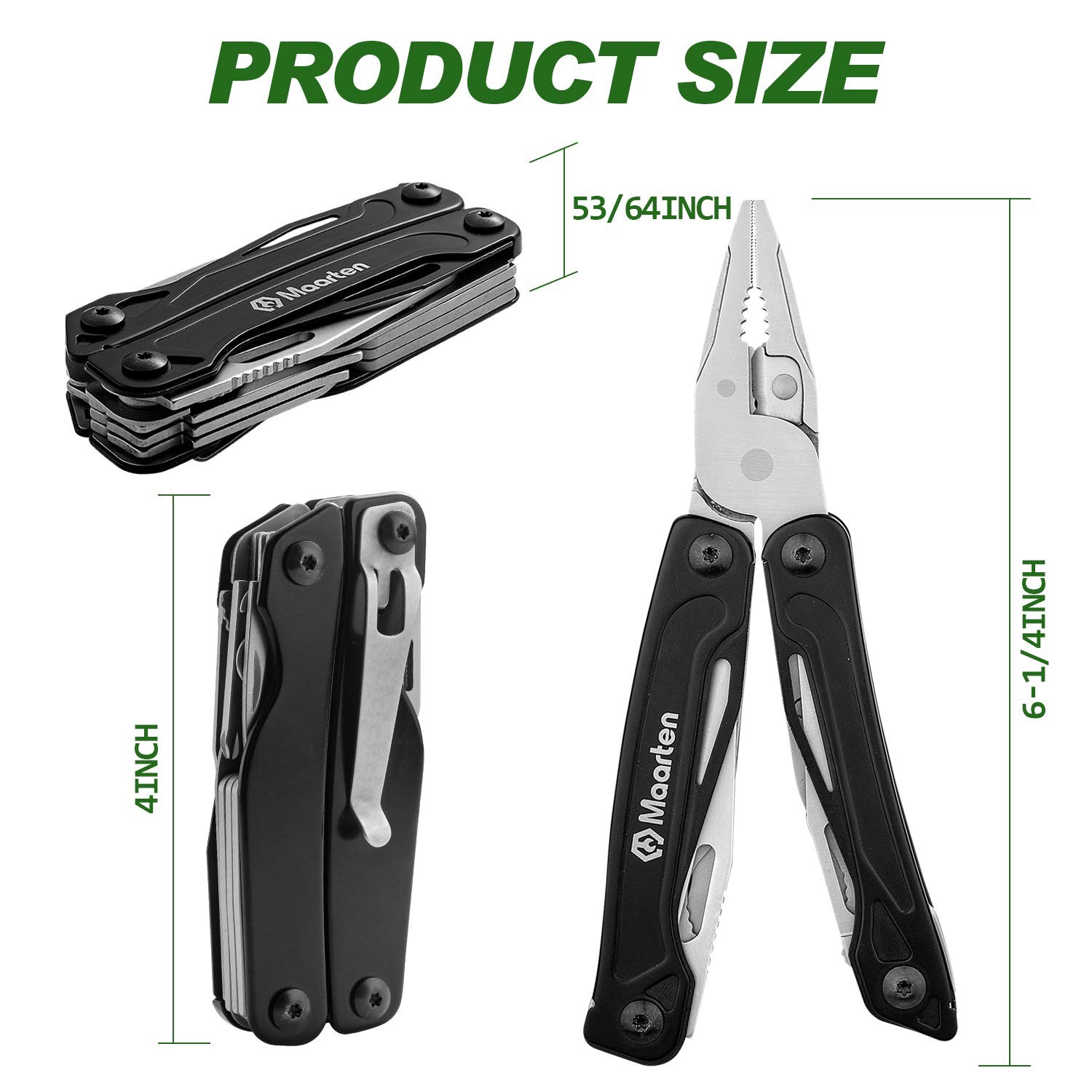 Multitool Pliers, 13 in 1 Stainless Steel Pocket Multi Tool Pliers with Pocke…