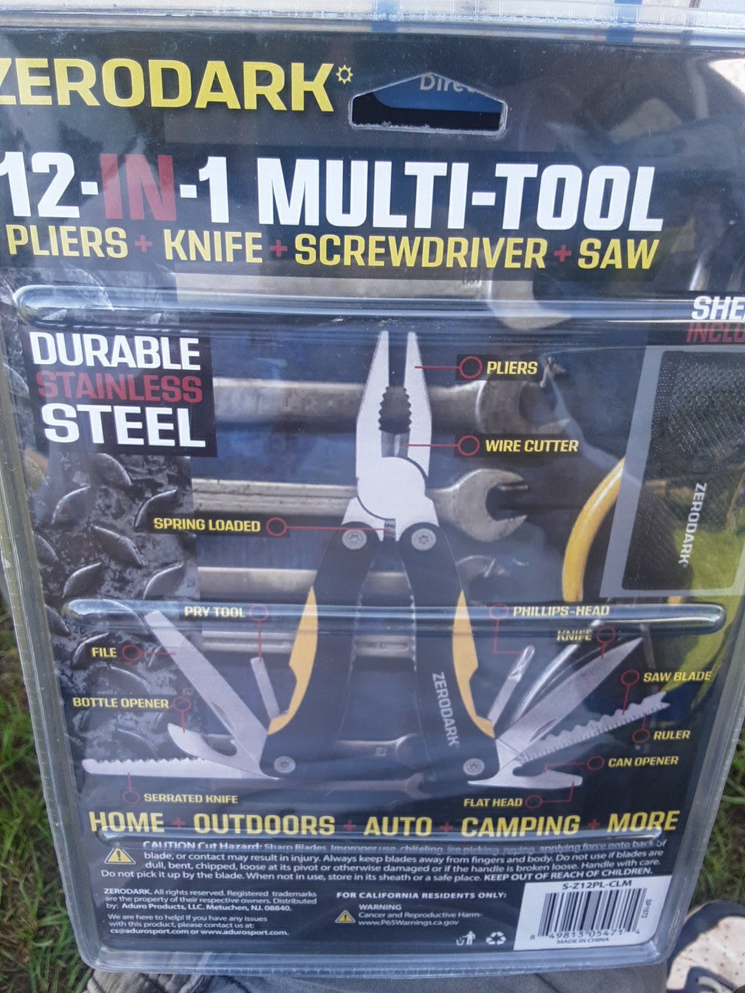 zero dark 12 in 1 multi tool durable stainless steel pilers, knife,screwdriver