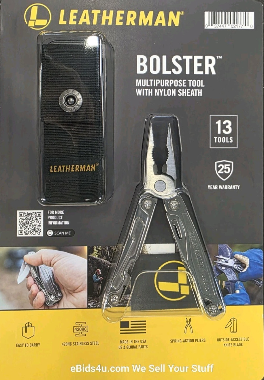 LEATHERMAN BOLSTER 13 TOOL MULTI-TOOL W/SHEATH NIP 25 YEAR WARRANTY MADE USA NEW