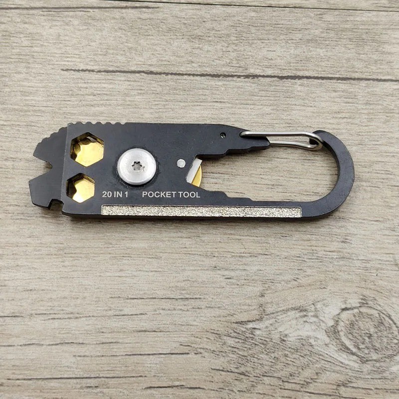 20-in-1 Multifunction EDC Keychain Tool Screwdriver Wrench Bottle Opener Bike