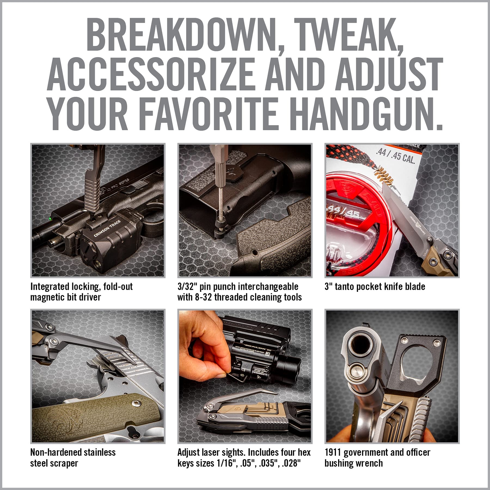 19 in 1 Pistol Tool Multitool Kit for Tactical Mag Accessories and Repairs