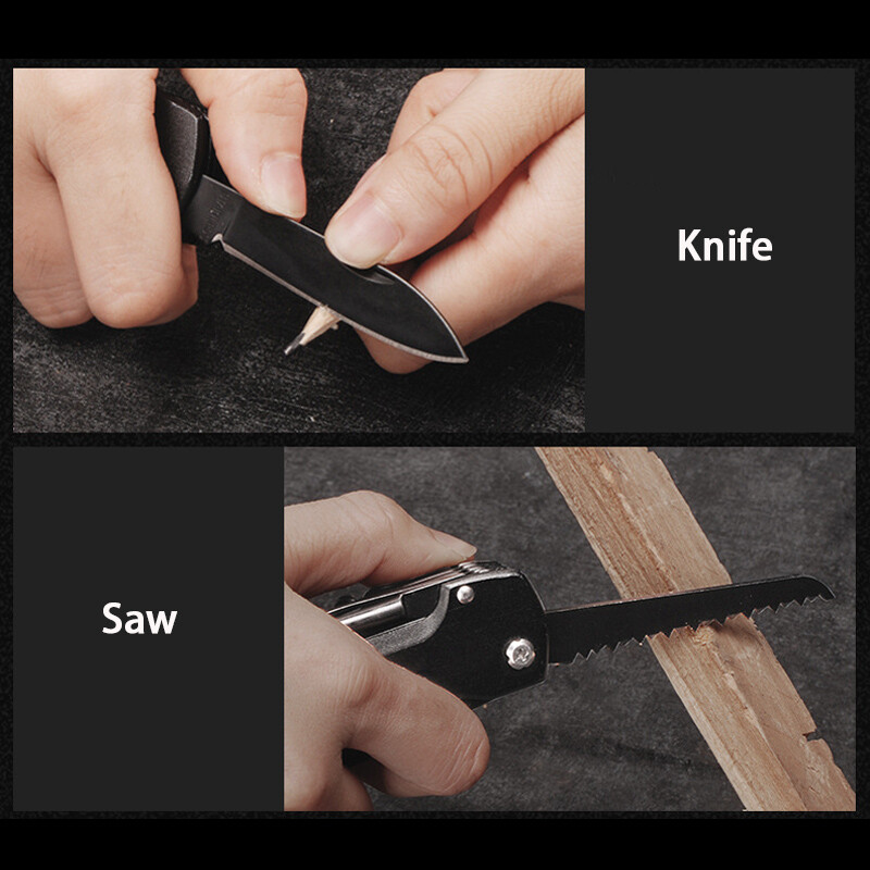 15-in-1 Multi Tool Folding Pocket Knife Screwdriver Stainless Steel Multitool