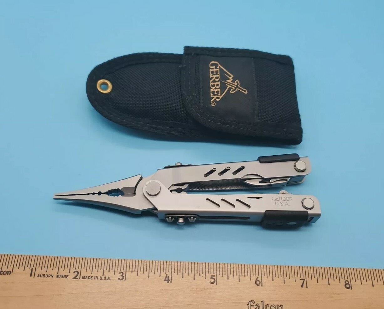 Gerber Fisherman MP400 Multi Tool Silver Compact w/ Sheath *RARE* *DISCONTINUED*