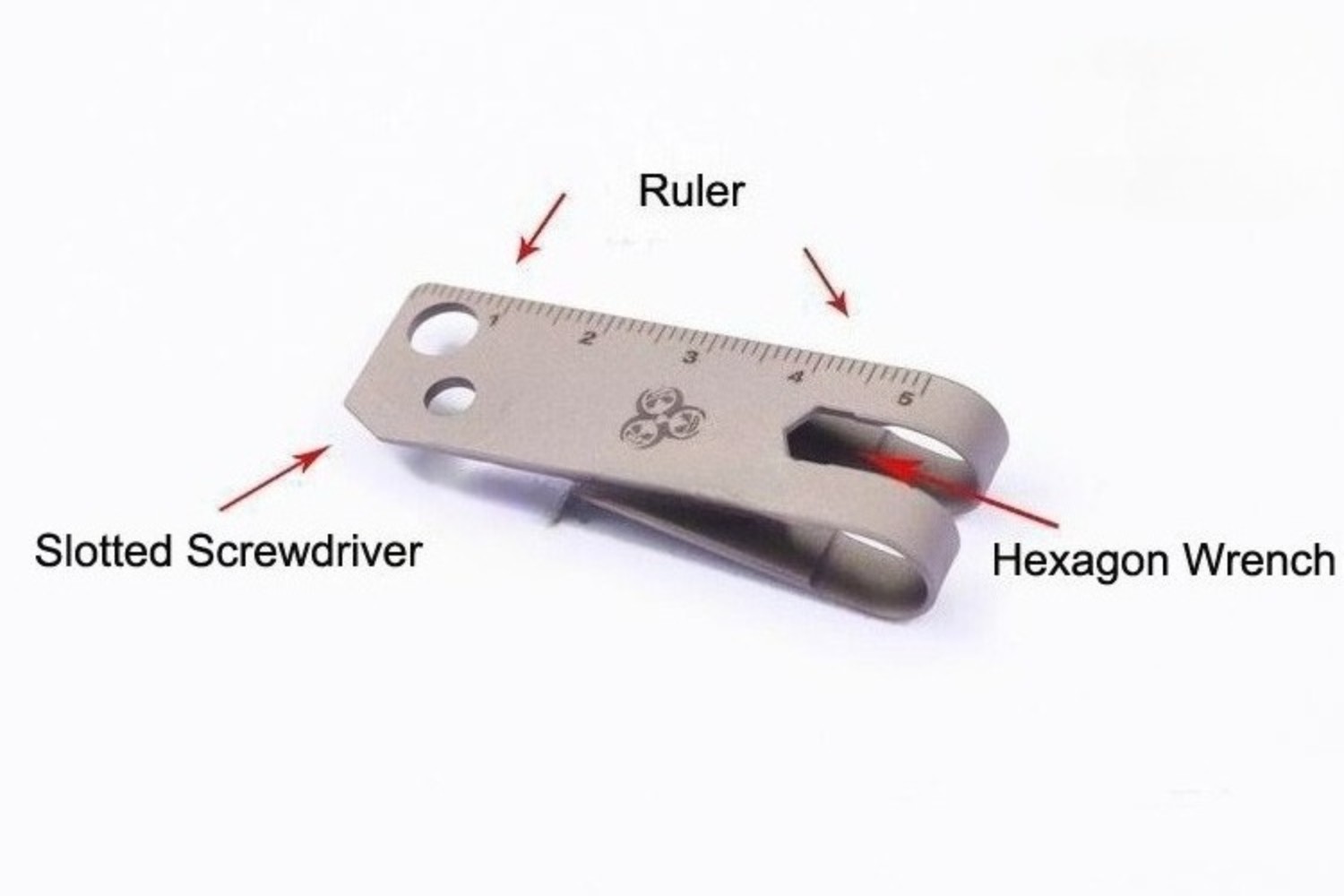 MG Titanium TC4 Money Clip Multi EDC Tool Card Holder Keychain Screwdriver Ruler
