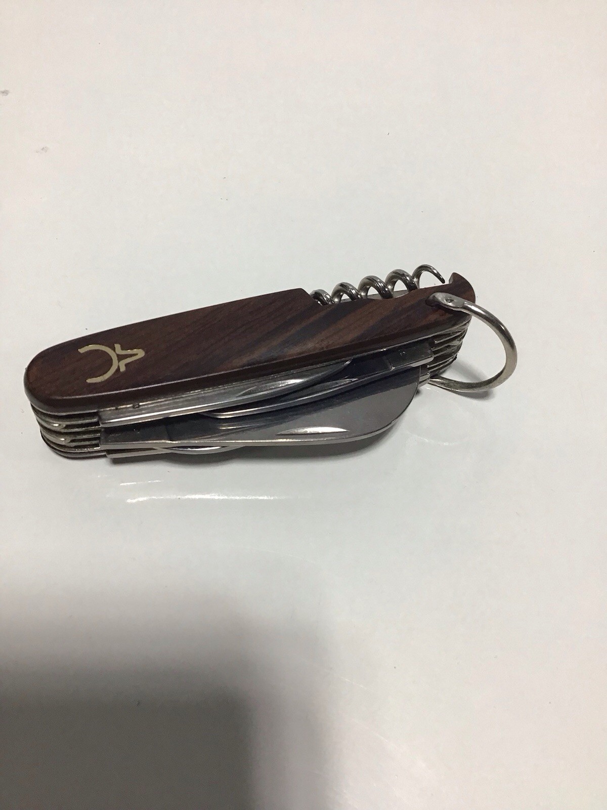 Vintage Browning Japan Multi Tool Pocket Knife Wood Handle Corkscrew