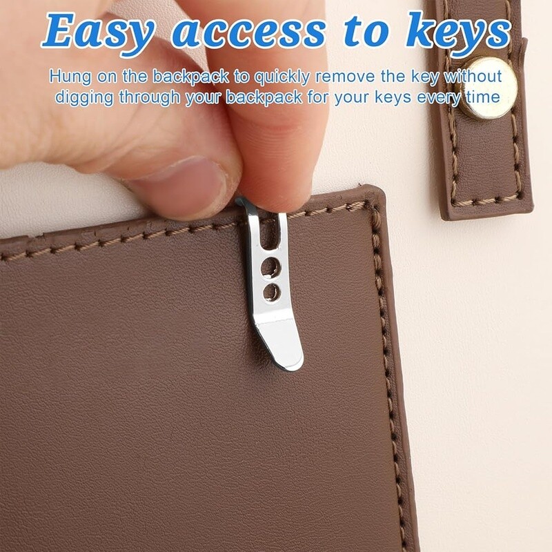 5 Pack Heavy Duty Stainless Steel Pocket Clip Keychain Multi-purpose Tool Clips
