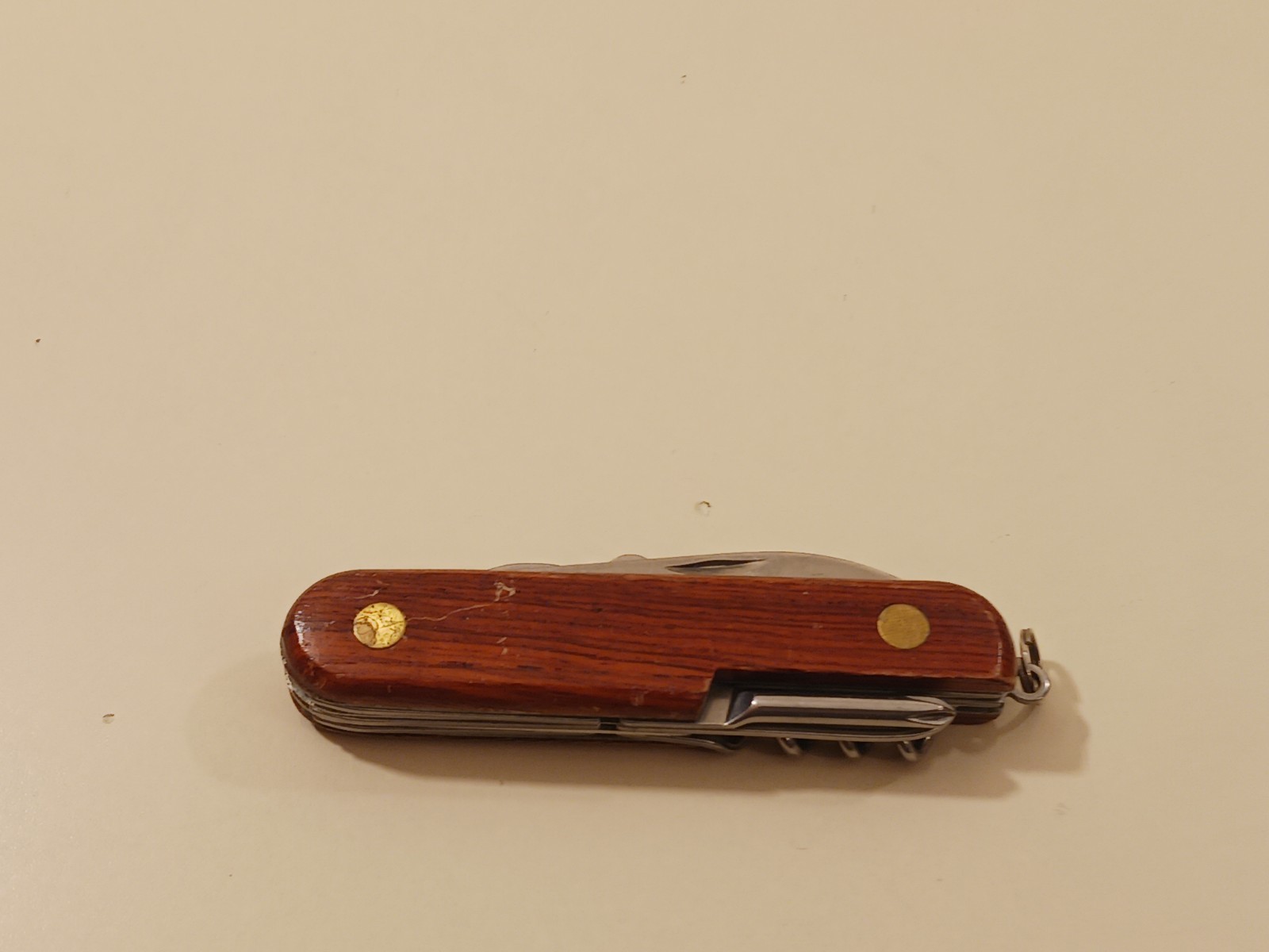 7 Function Wood Brown Handle Multi-Tool Folding Knife Pliers Scissors Camp China