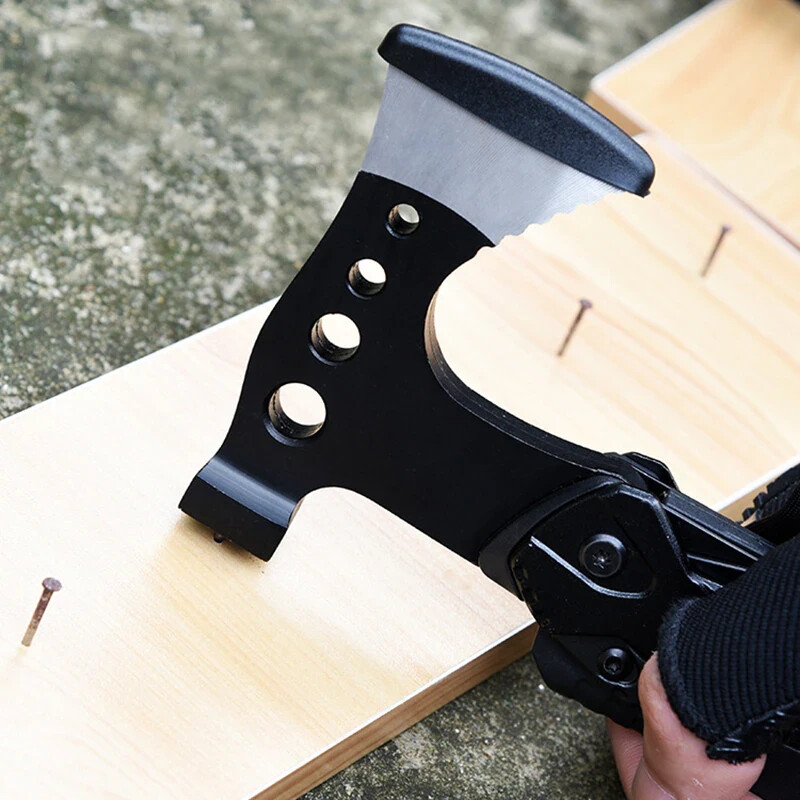 Multi Function Purpose Axe Hammer Tool Knife Camping Hatchet Survival Outdoor