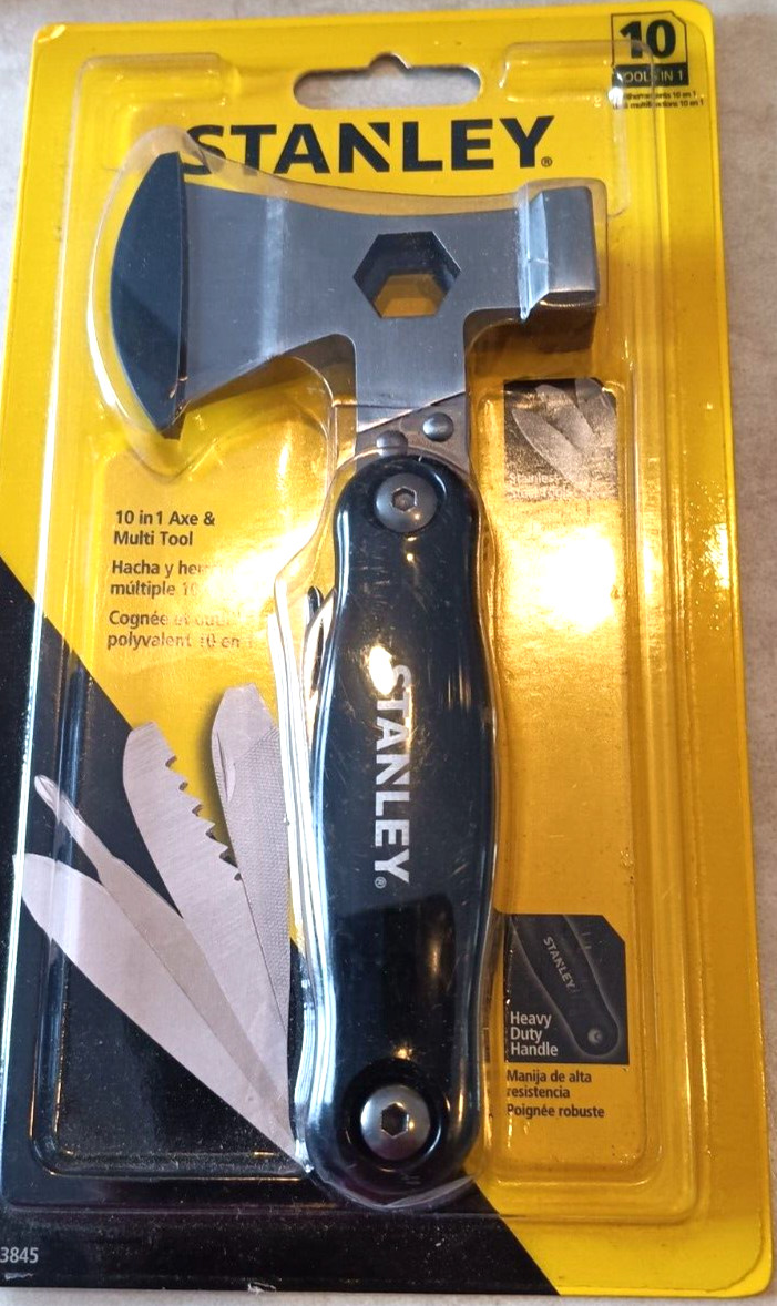 New Stanley 10 in 1 Axe & Multi Tool STHT73845 Stainless Steel Hammer File blade