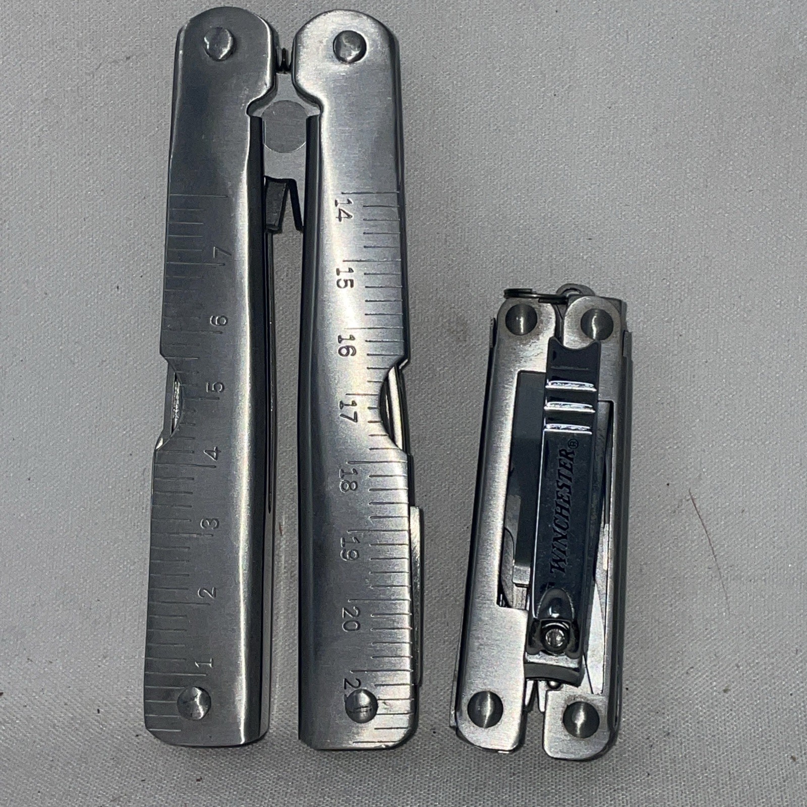 Matching Pair Winchester WinFrame Multi Tool Lot Spring Loaded Pliers, Driver