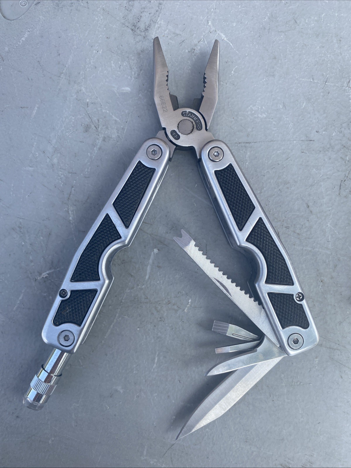 ALLEN Multi-Tool Stainless Steel Plier Knife Serrated Black Silver